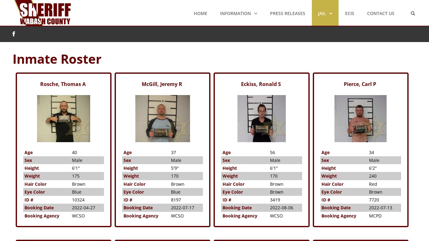 Inmate Roster - Wabash County Sheriff's Office
